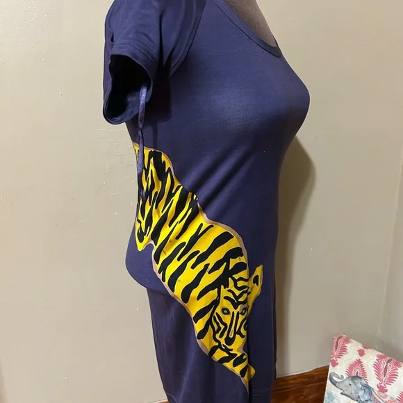 Diane Von Furstenberg Mini Dress Size 4 Silk Jersey Tiger Print - Picture 3 of 9